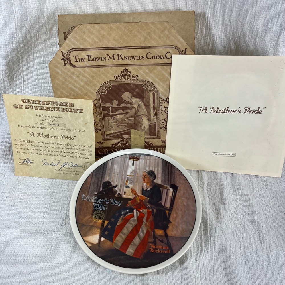 Norman Rockwell Mother's Day 1980 Americana Fine China Collector Plate